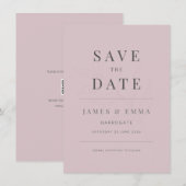 Minimalistische Botanische Save the Date Dusky Ros (Voorkant / Achterkant)