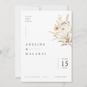Minimalistische Botanische Save the Date Kaart. (Voorkant)