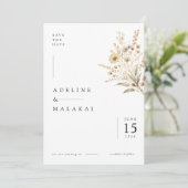 Minimalistische Botanische Save the Date Kaart. (Staand voorkant)