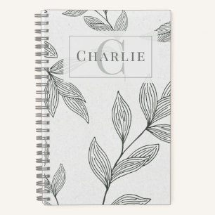 Minimalistische botanische schets, op maat gemaakt notitieboek