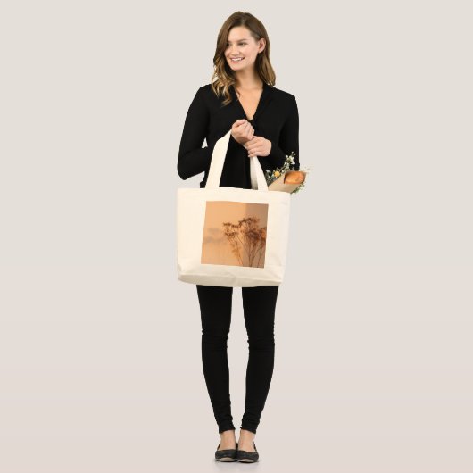 Minimalistische botanische silhouet Canvas tas (Voorkant (model))