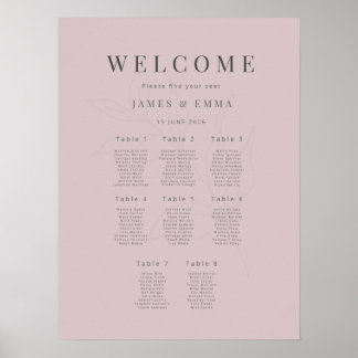 Minimalistische Botanische Trouw (8) Stof Roos Poster