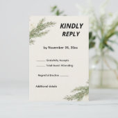 Minimalistische Botanische Trouw RSVP Kaart (Staand voorkant)