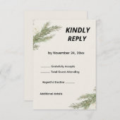 Minimalistische Botanische Trouw RSVP Kaart (Voorkant / Achterkant)