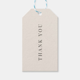 Minimalistische Botanische Trouw Soft Beige Cadeaulabel