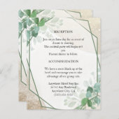 Minimalistische Botanische Trouwruimte Kaart (Voorkant / Achterkant)