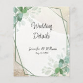 Minimalistische Botanische Trouwruimte Kaart (Achterkant)