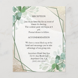 Minimalistische Botanische Trouwruimte Kaart