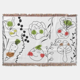 Minimalistische botanische tuin oogst groente  deken