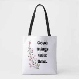 Minimalistische botanische typografie boodschappen tote bag