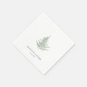 Minimalistische Botanische Waterverf Varen Bruilof Servet (Hoek)