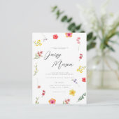 Minimalistische botanische wilde bloem met foto Br Briefkaart (Staand voorkant)