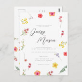 Minimalistische botanische wilde bloem met foto Br Briefkaart (Voorkant / Achterkant)