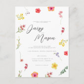 Minimalistische botanische wilde bloem met foto Br Briefkaart (Voorkant)