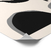 Minimalistische Botanische Zwart Wit Crème Abstrac Poster (Hoek)