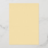 Minimalistische Boter Geel Moderne bruiloft Folie Uitnodiging (Achterkant)