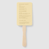 Minimalistische Boter Geel Moderne bruiloft Handwaaier (Achterkant)