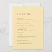 Minimalistische Boter Geel Moderne bruiloft Kaart (Achterkant)