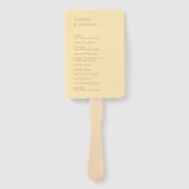Minimalistische botergele moderne trouwdag handwaaier (Voorkant)