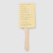 Minimalistische botergele moderne trouwdag handwaaier (Achterkant)