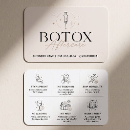 Minimalistische Botox Nazorg Instructiekaart Visitekaartje
