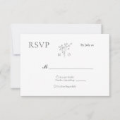 Minimalistische bouquet huwelijksuitnodiging RSVP  (Voorkant)