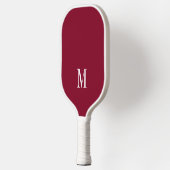 Minimalistische Bourgogne en Wit | Modern monogram Pickleball Paddle (Links)