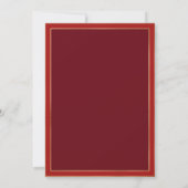 Minimalistische Bourgogne Gold Border Holiday Open Kaart (Achterkant)