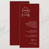 Minimalistische Bourgogne, plaats instelling bedan Programmakaart (Voorkant / Achterkant)