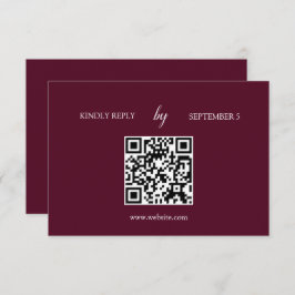 Minimalistische Bourgogne QR Code Wedding RSVP Kaa