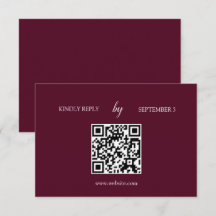 Minimalistische Bourgogne QR Code Wedding RSVP Kaa