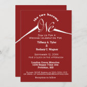 Minimalistische Bourgondië en Wit De One Wedding Kaart (Voorkant / Achterkant)