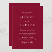 Minimalistische Bourgondië rood & wit eenvoudige b Kaart (Voorkant / Achterkant)