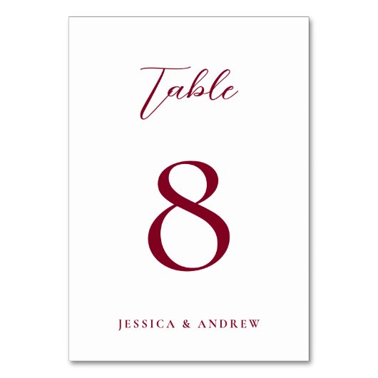 Minimalistische Bourgondië rood & wit eenvoudige b Kaart (Voorkant)