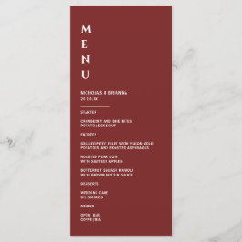 Minimalistische Bourgondische Bruiloft Menu
