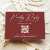 Minimalistische Bourgondische bruiloft RSVP Kaart 