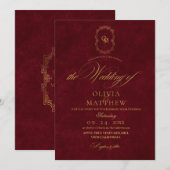 Minimalistische Bourgondische fluwelen script brui Kaart (Voorkant / Achterkant)