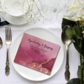 Minimalistische Bourgondische gouden Waterverf fot All In One Uitnodiging