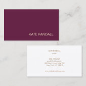 Minimalistische Bourgondische professionele netwer Visitekaartje (Voorkant / Achterkant)