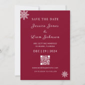 Minimalistische Bourgondische Rode Winter Wedding Save The Date (Voorkant)
