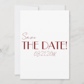 Minimalistische Bourgondische Whimsical Retro Brui Save The Date (Voorkant)