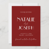 Minimalistische Bourgondische Whimsical Retro Brui Save The Date (Achterkant)
