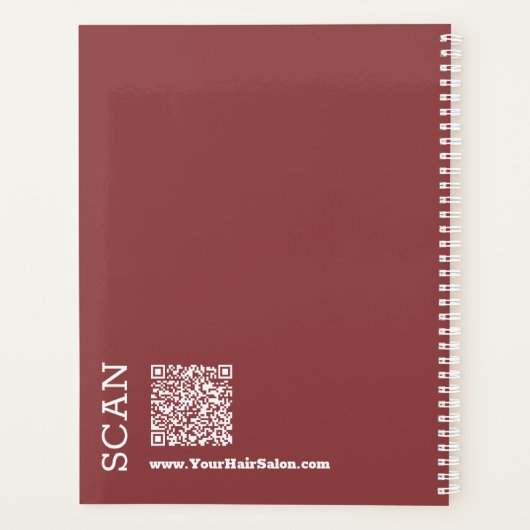 Minimalistische Bourgondische Witte Stylist Afspra Planner (Achterkant)