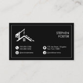 Minimalistische bouwaannemer architect zwart visitekaartje (Voorkant)