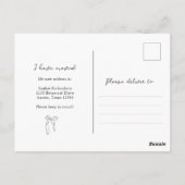 Minimalistische Bow Black and White Moving Aankond Briefkaart (Achterkant)
