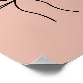 Minimalistische Bow Line Art op Peach Poster (Hoek)