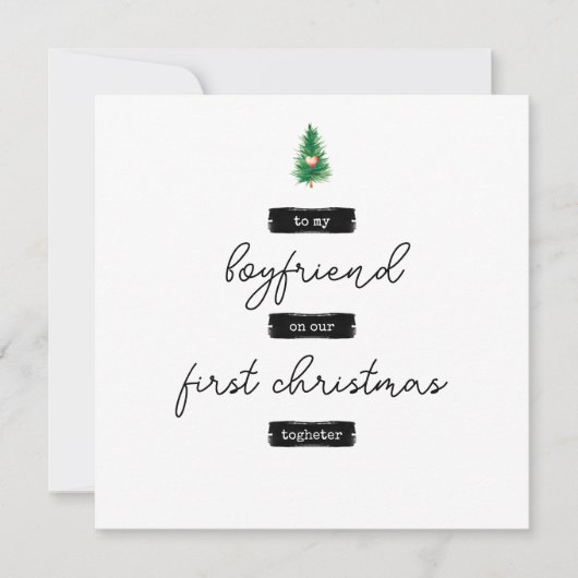 Minimalistische Boyfriend Christmas Kaart (Voorkant)