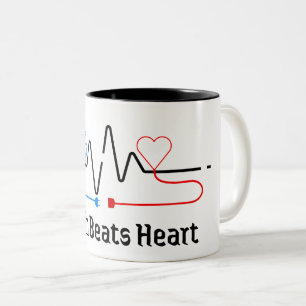 Minimalistische Brain vs Heart-mok Tweekleurige Koffiemok