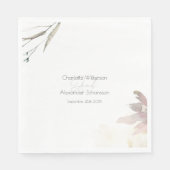 Minimalistische Branch en Bloemen Waterverf Uitnod Servet (Voorkant)