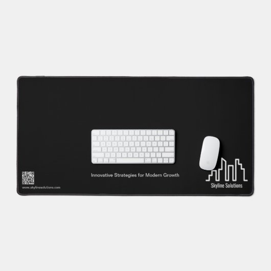 Minimalistische Branded Donker Zwart-Wit Desk Mat (Keyboard & Muis)